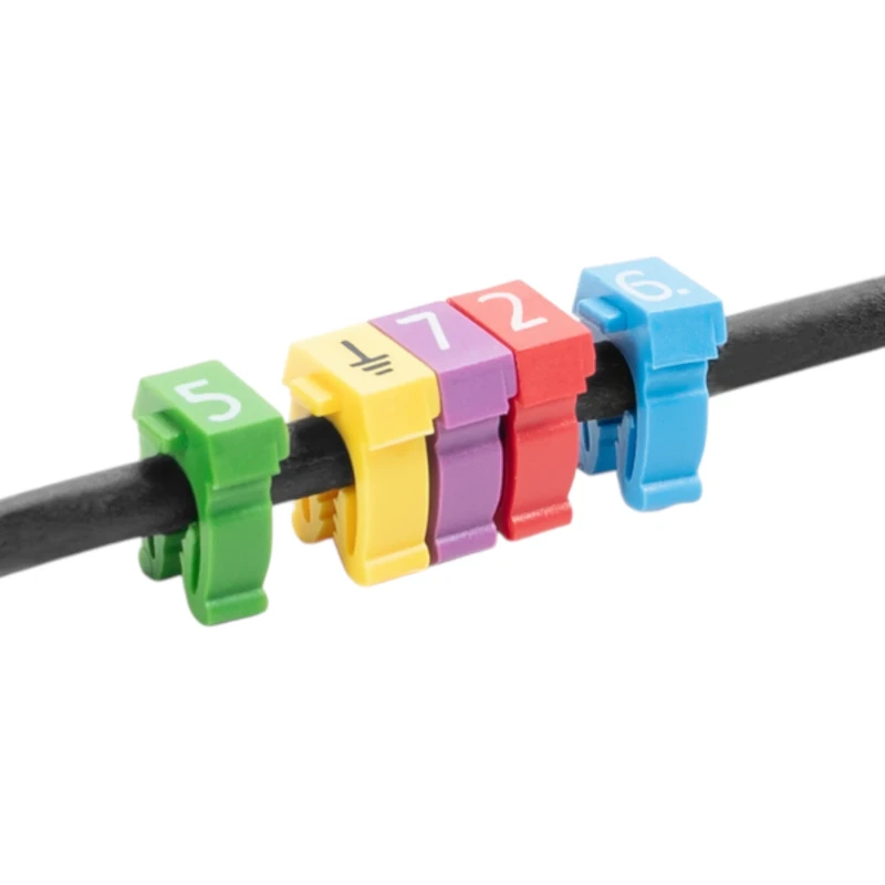 علامات كابلات 6 مم² – عبوة 100 قطعة لتنظيم الأسلاك