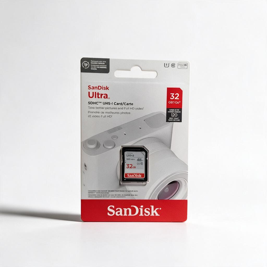 بطاقة ذاكرة SanDisk Ultra 32GB – كرت SDHC للكاميرات