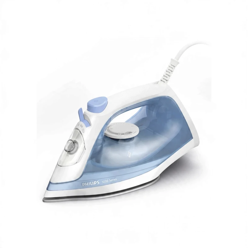 مكواة بخار Philips سلسلة 1000 – قاعدة غير لاصقة أزرق وأبيض