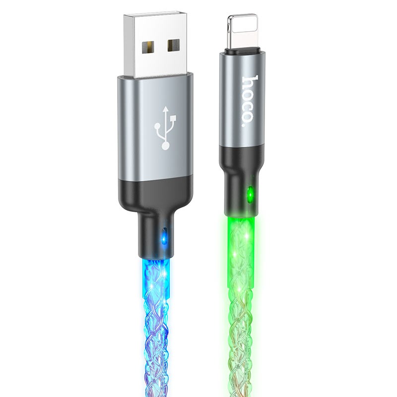 كابل شحن HOCO U112 Shine USB إلى Lightning مضيء – 2.4A
