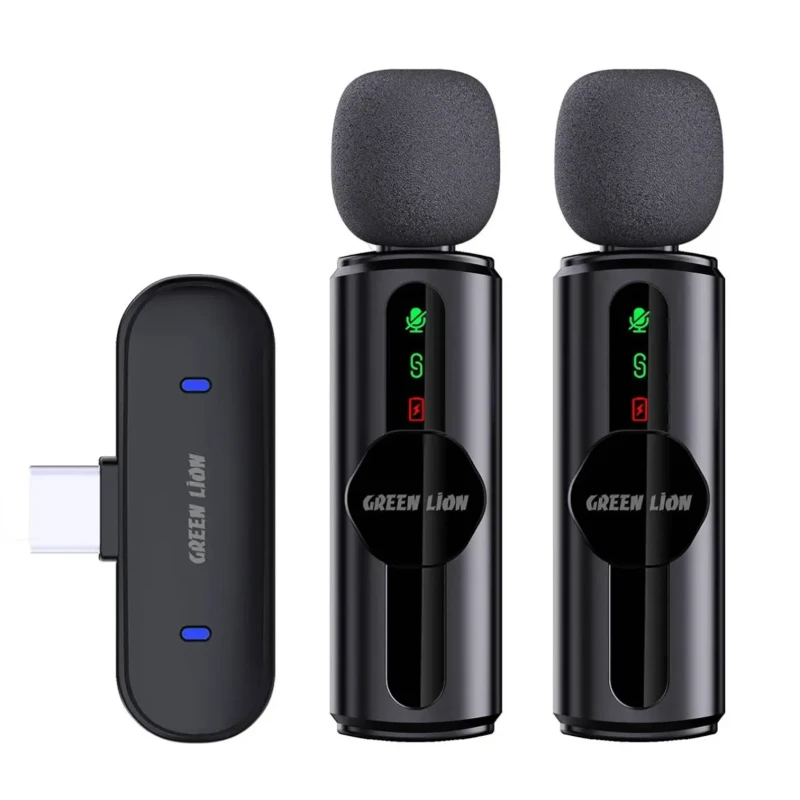 ميكروفون لاسلكي مزدوج Green Lion GM-76X ‏3 في 1