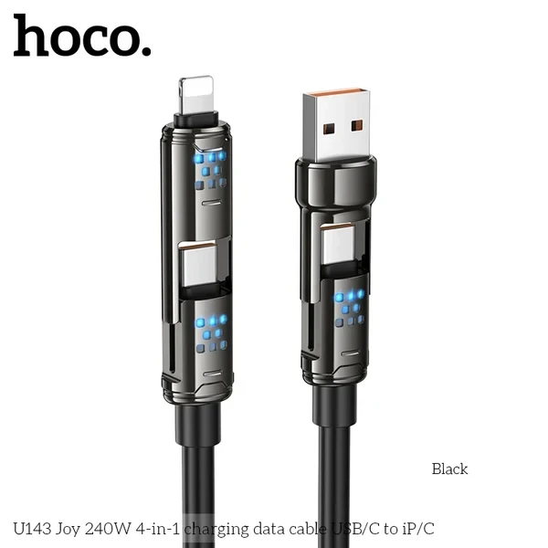 كابل شحن HOCO U143 Joy رباعي التوصيل – قدرة تصل إلى 240W