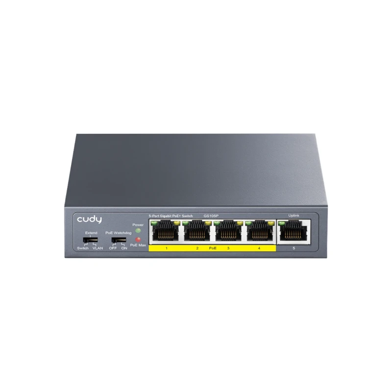سويتش Cudy GS105P – ‏5 منافذ Gigabit و4 PoE+