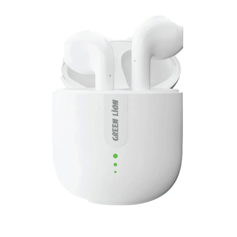سماعات أذن Green Lion Atlanta – بلوتوث وعلبة USB-C أبيض