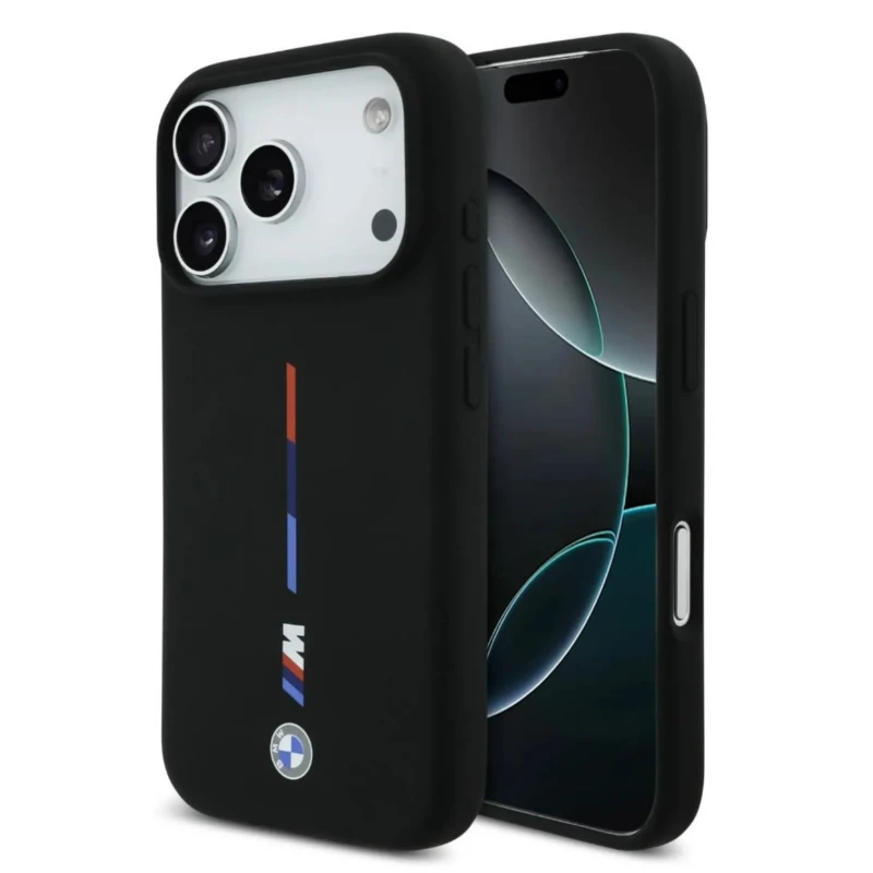 كفر BMW MagSafe لهاتف iPhone 17 Pro Max – اسود Tricolor Line