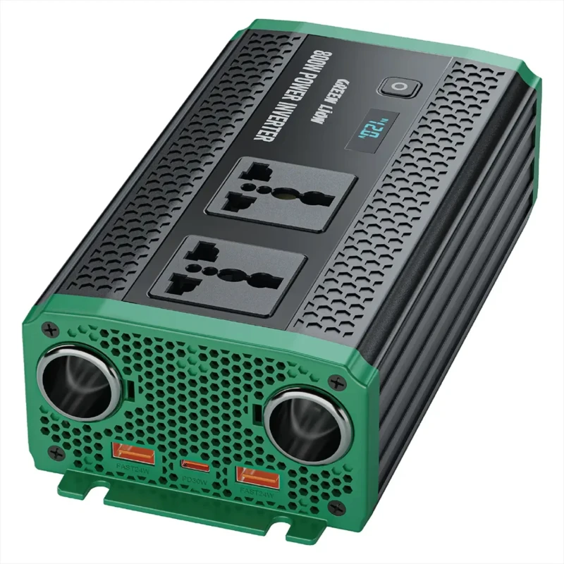 محول كهرباء سيارة Green Lion GC-350 – حتى 800 واط وPD30W