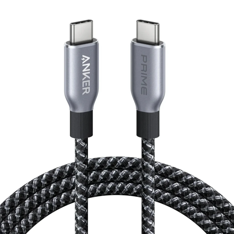 كابل Anker Prime USB-C – مضفر أسود 240 واط بطول 6 قدم