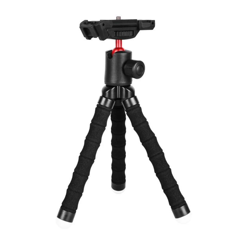 حامل هاتف ثلاثي Porodo Table Tripod – أرجل مرنة ورأس 360 درجة اسود