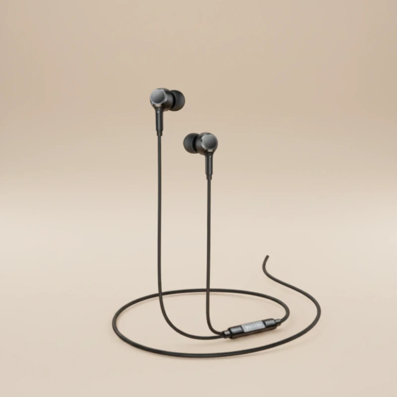 سماعة أذن سلكية YESIDO YH53 مقاس 3.5mm مع محرك ديناميكي 10mm وميكروفون HD – أسود