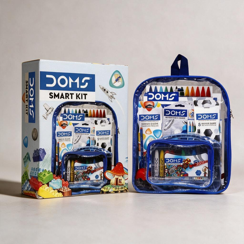 طقم قرطاسية DOMS Smart Kit بحقيبة شفافة