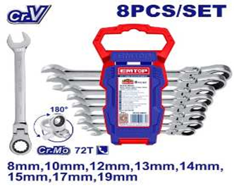 8 Pcs flexible ratchet spanner set-مفتاح شق/حلق طقطقاق