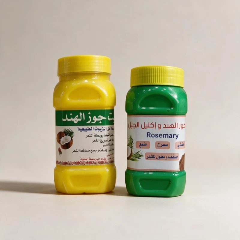 مجموعة زيت الشعر الفائقة – زيت جوز الهند وإكليل الجبل